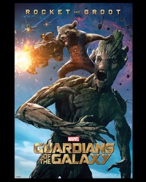 Groot & Rocket Raccoon Poster T-Shirt - Click Image to Close